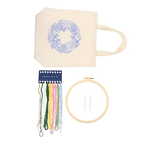 LALAFINA 1 Satz bestickte Tasche aus Segeltuch schwarze Tragetasche Handtaschen Perlenstickerei-Kit Stickset für Anfänger schultüte bag Einkaufstasche aus Segeltuch wiederverwendbare Tasche von LALAFINA