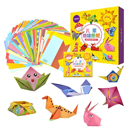 LALAFINA Pädagogische Bastelbox Origami-papier Kreatives Papierfalten Für Kinder Jungen Und Mädchen 100 Muster von LALAFINA