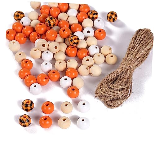 LALAFINA Girlande Halloween Orange Holzperlen Glatt Für Handgemachten Schmuck Partys von LALAFINA