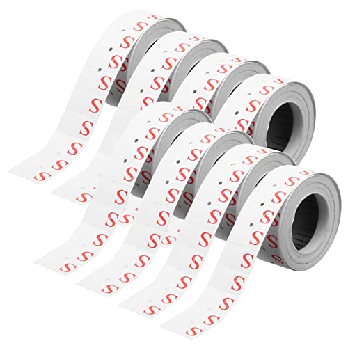 LALAFINA 10 Rollen Preisschildpapier Tag-aufkleber Plakataufkleber Größenaufkleber Auflösbare Etiketten College-buchstaben-patches Größe Aufkleber Etiketten Aufkleber Garagenaufkleber Weiß von LALAFINA