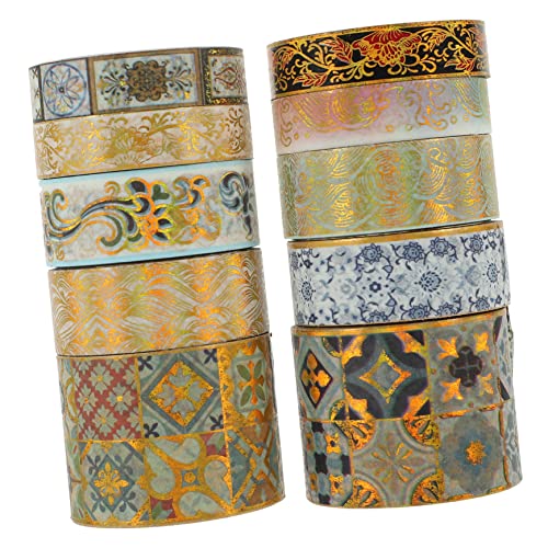 LALAFINA 10 Rollen Washi-tape Pastell Scrapbooking Schrott Maskierung Textmarker Aufkleber Markierungen Washi Tape Zum Basteln Scrapbook-goldprägebänder Dekorative Klebebänder Papier von LALAFINA