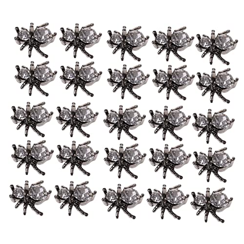 LALAFINA 100 Stück Spinne Nail Art Schmuck Strass Edelsteine ​​Für Nägel Sticker Edelsteine ​​Spinne Nail Art Charms Nägel Charms Nail Art Flatback Spinne Für Nägel von LALAFINA