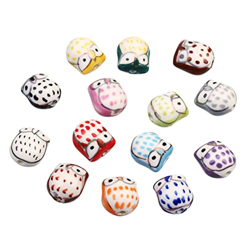 LALAFINA 10Pcs DIY Bastelperlen Niedliche Eule Charme Granat Stein Steiner Lose Perlen Bulk Eul Orumament Lose Perlen Für Schmuck Making Eulenperlen Makrame Perlen Moderne von LALAFINA