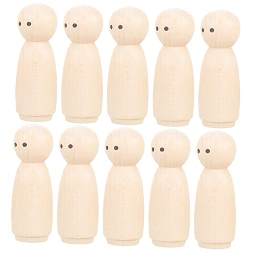 LALAFINA 10St DIY-Puppe Hase-Peg-Puppe Mädchen Märchenpuppen Plüschpuppen Holzfiguren für Malerei Holzfiguren für Dekoration unvollendete Peg-Leute unvollendete Peg-Puppen hölzern von LALAFINA