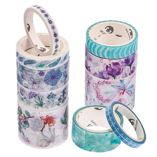 LALAFINA 10St Washi-Tape geldumschläge umschlag envelopes kalendarium bastelzeug Spender gelbes Klebeband multi Haustier bastelset Bouquet Stängelverpackung Washi-Papier Japanisches Papier von LALAFINA