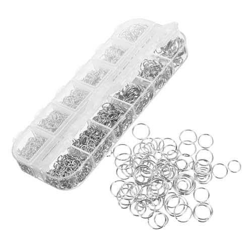 LALAFINA 1200 Stk Offener Eisenreifen Runde Schmuckverbinder Halskette Diy Spaltring Schmuckreparaturset Biegeringe Für Die Schmuckherstellung Halskettenverschlüsse Schmuckset Silver von LALAFINA