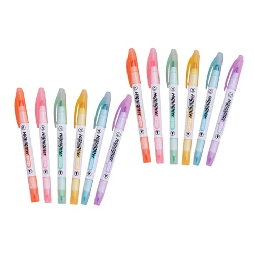 LALAFINA 12pcs Student Hervorhebung Stift Dual Tip Highlighter Marker Durchsichtige Fenster Schnell Trocknend Marker Schule Büro Zubehör von LALAFINA