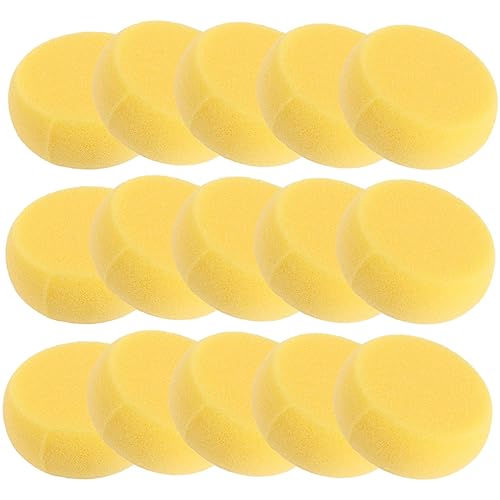 LALAFINA 15 Stück Gelber Runder Kuchenschwamm Glühen Runden Gelbe Malschwämme Schwämme Für Geschirr Pastelle Miniatur Kreise Malen Palette Malen Sie Für Pinsel Yellow von LALAFINA