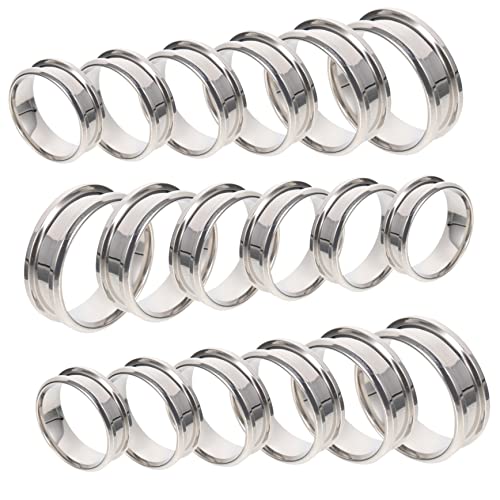 LALAFINA 18 Stk Geriffelter Ring Bieger Größenversteller Ringrohlinge Ringmaß Bausatz Ringherstellung Silberringe Ringmonteur Halsketten-organizer Silberschmuck Band Rostfreier Stahl Silver von LALAFINA