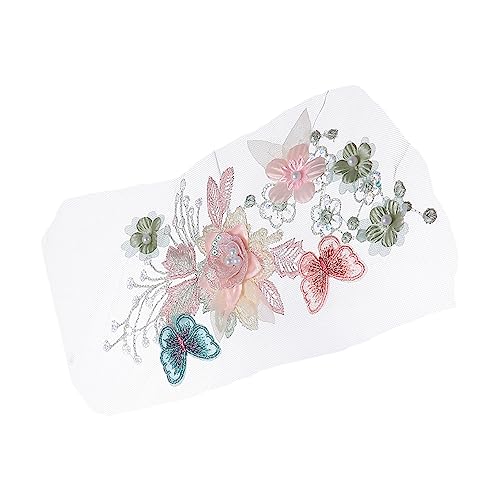 LALAFINA 1stk Blumen Tuch Aufkleber Patch Künstliche Topfblumen Vlies Girlande Blumen- Flecken Dekoration Perlen-tüll-applikation Kleine Kunstblumen Maskierung Fälschung Bestickt Polyester von LALAFINA