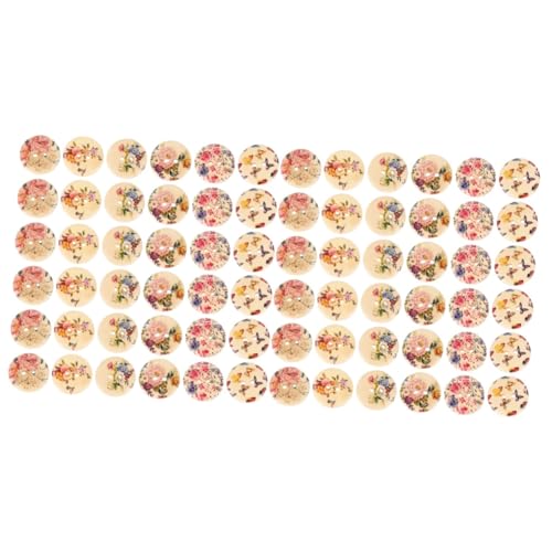 LALAFINA 2 Sätze Blumen- Und Holzknöpfe Knöpfe Mit Stoffüberzug Knöpfe Nähen Nähen- Bausätze Sewing Accessories Zubehör Nähen Kleidung Schnappt Farbige Blumenknöpfe 100 Stück * 2 von LALAFINA