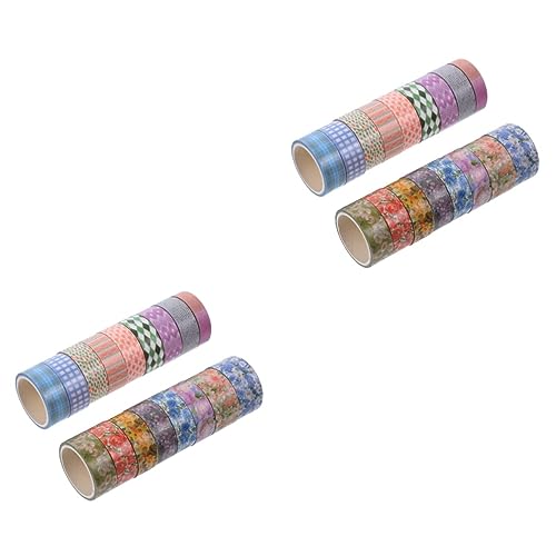 LALAFINA 2 Sätze Blumen Und Washi Tape Zeitschriftenaufkleber Gefälscht Papier Klebeband Selbst Ästhetisch Band Umwickeln Blumenband Kunstband Blumen- Japanisches Papier 17 Rollen * 2 von LALAFINA