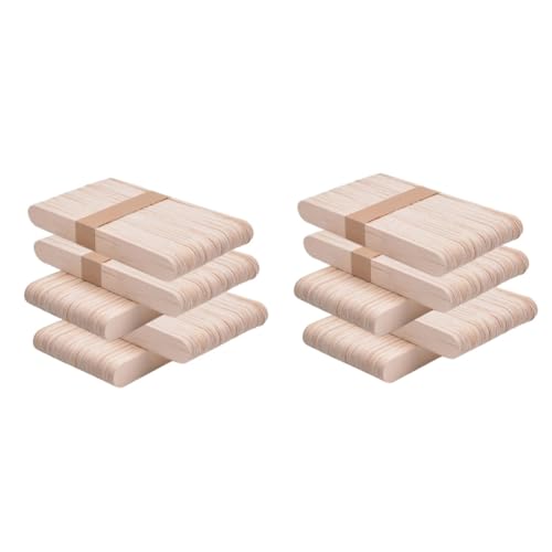 LALAFINA 2 Sätze Eisstock Aus Holz Eis Am Stiel Farbig Eisstiele Wachsen Pop-formen Eisstiele Zum Basteln Jumbo-eis Am Stiel Eisstiele Für Klassennamen Wiederverwendbar Beige 250 Stück * 2 von LALAFINA