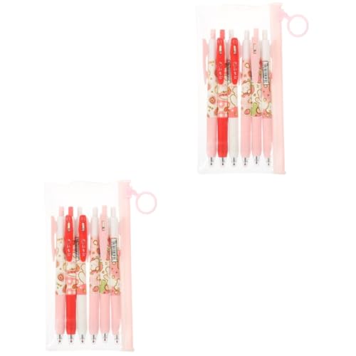 LALAFINA 2 Sätze Gel Stift Versenkbare Stifte Rosa Stift Stifte Mit Radiergummi Punkt Schnell Trocknender Tintenstift Schreibwaren Weißer Markierungsstift Colorful Abs 6 Stück * 2 von LALAFINA