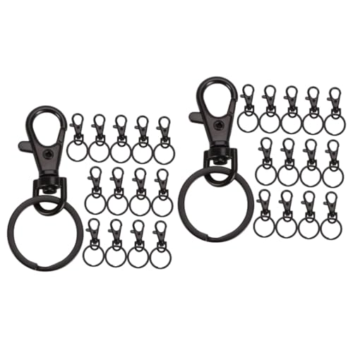 LALAFINA 2 Sätze Karabiner Schlüsselanhänger Flaschenöffner Schlüsselanhänger Ringe Bastelbedarf Carabiner Hook Kleine Schlüsselanhänger Schwenkbarer Schlüsselanhänger Metall 15 Stück * 2 von LALAFINA