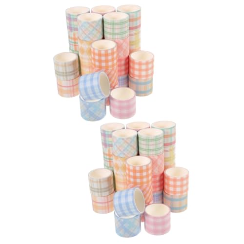 LALAFINA 2 Sätze Kariertes Washi Tape Scrapbooking-zubehör Sammelalbum Retro Basteln Für Bastelmaterial Für Selbstklebende Diy-klebebänder Scrapbooking Washi Tape 30 Rollen*2 von LALAFINA