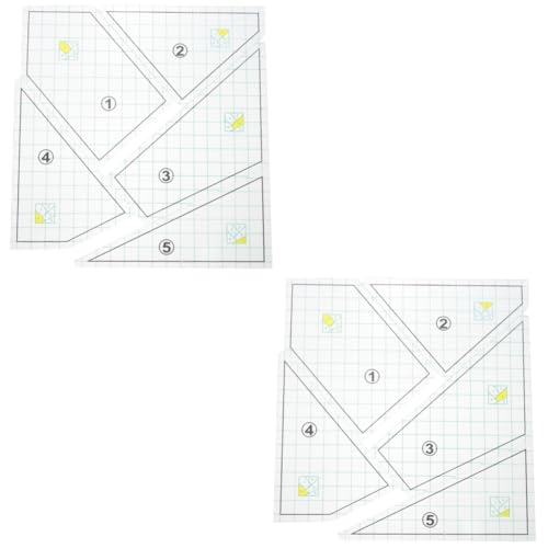 LALAFINA 2 Sätze Patchwork-lineal Stoffmarker Quiltschablonen Quiltzubehör Kleidung Lineale Quiltlineale Quilten Quadratisch Herrscher Der Schneiderei Nählineal Gitter Plastik 5 Stück * 2 von LALAFINA