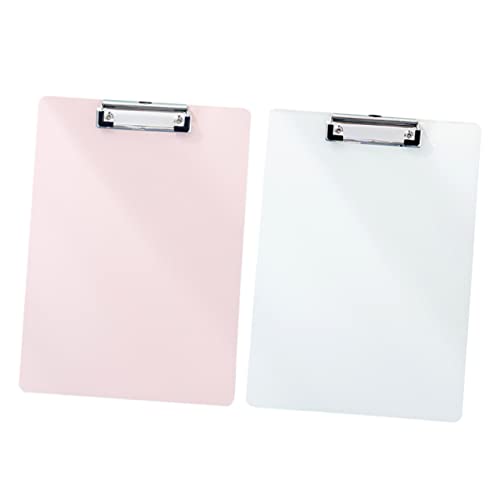 LALAFINA 2 Sätze Schreibblock Schreibtafel Buchstabentafel Schreibbrett Für Studenten Document Holder Klemmbretter Clipboard-clips Schreibunterlage Office-dokumentenclip Pp 2 Stück * 2 von LALAFINA