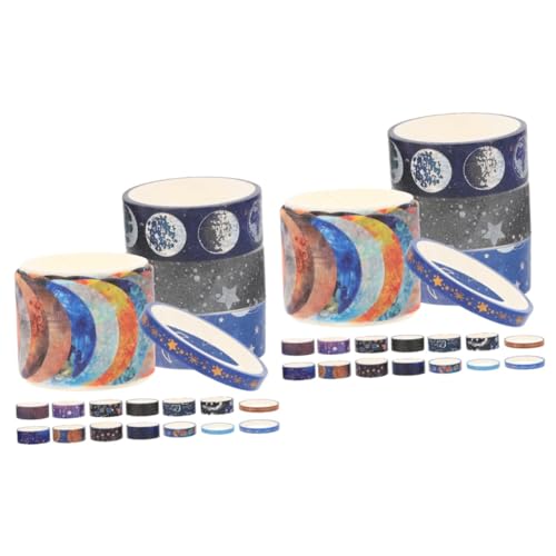 LALAFINA 2 Sätze Sternenhimmel Washi Tape Papier Aufkleber Punkt Scrapbook Scheckheft Dekoband Für Kinderzimmer Washi-tape Scrabbook Diy Washi Tapes Klebebänder Zarte Bänder 19 Rollen * 2 von LALAFINA