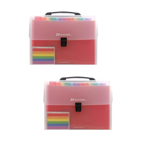 LALAFINA 2 Stk Schüler Zubehör Regenbogen-Dateiordner mehrschichtiger Ordner Papierpakete Mappe mit Schnappverschluss Ordnertasche Colorful von LALAFINA