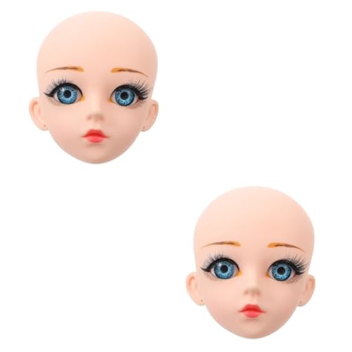 LALAFINA 2 Stück Puppenkopf Zubehör 3D Modellkopf DIY Gelenkpuppenkopf Vinylkopf Für Kinderspielzeug Puppenkopf Zubehör 3D Schnullerkopf DIY Puppenkopf Gefälschter von LALAFINA