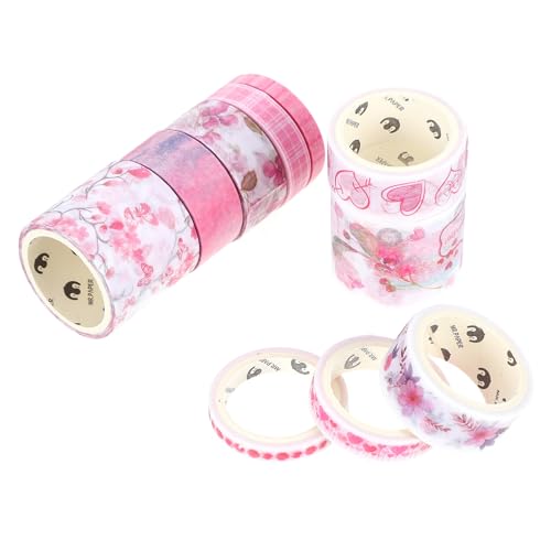 LALAFINA 2 Washi-tape Doppelt Beidseitig Teppiche Streifen Bildaufhängeleiste Klebstoff Spender Dekoratives Klebeband Punkt Hose Selbstklebendes Klebeband Aufkleber Diy Liefert Rosy Papier von LALAFINA