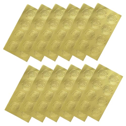 LALAFINA 20 Blatt siegel aufkleber Umschlagschließer Paket Umschlag Wachssiegel Siegeletiketten aus verpackungen packwürfel seal Multifunktions-Siegelaufkleber Briefversorgung Papier Golden von LALAFINA