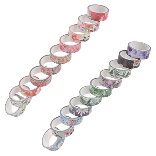 LALAFINA 20 Rollen Set Blumenband Bastelband Aus Papier Pastell Klebeband Mehrzweck-washi-tape Aufkleber Zum Basteln Dekorative Klebebänder Selber Machen Geschenkverpackungsband Colorful von LALAFINA