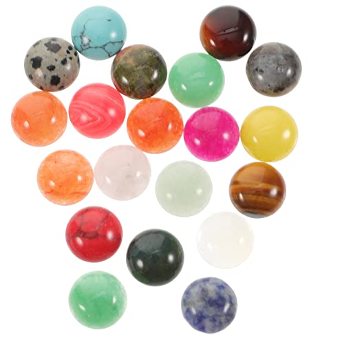 LALAFINA 20 Stück Halbrunde Edelsteinringfläche warnweste personalisiert natursteinperlen klappcreolen Cabochons für die Schmuckherstellung Kette Naturstein-Cabochons halbrunde Cabochons von LALAFINA