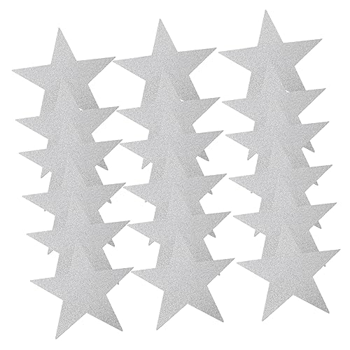 LALAFINA 20 Stück Handscherenschnitt mit fünfzackigem Stern Ausschnitte Pinnwand-Grenzen Spurenpapier Dekorationspapier Decoupage-Papier Papierausschnitt buntes Ausschnittpapier Silver von LALAFINA