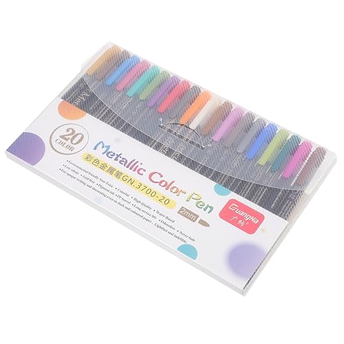 LALAFINA Metallic-stifte Marker-stifte 20 Farben Dicke Permanente Filzstifte Für Erwachsene Malstifte-set Mit Feiner Spitze Büro-tagebuch-marker Tinte Auf Wasserbasis Bequemer Griff von LALAFINA