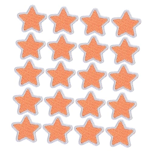 LALAFINA 20St Pentagramm-Patch säckchen packetbandrollen fenstermarkise ziernieten fünfzackige Sternflecken Stickerei DIY Kleidung Patches Reparaturflicken für Jacken Polyester Orange von LALAFINA