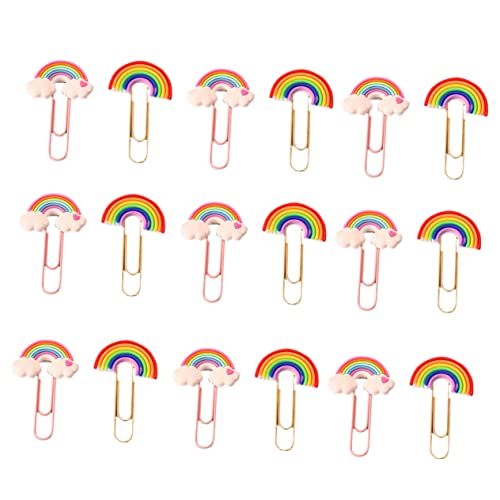 LALAFINA 20st Regenbogen-büroklammer Bilderrahmen Aus Papier Zum Aufhängen Halter Für Büroklammern Dokumentenklammern Splinte Für Papierverschlüsse Goldene Büroklammern Kabine Clips Pvc von LALAFINA