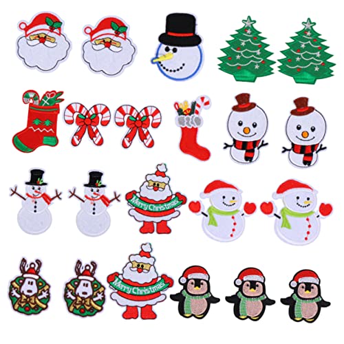 LALAFINA 22 Weihnachtliche Aufnäher Zum Aufbügeln Cartoon Designs Für Bekleidungszubehör Ideal Für Kreative Deko Und Selbstklebende Sticker Für Festliche Anlässe Und von LALAFINA