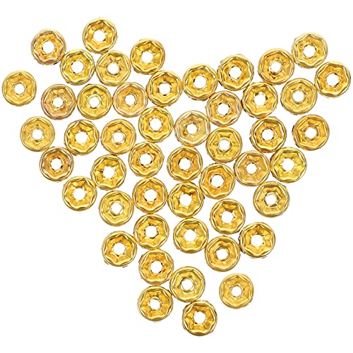 LALAFINA 250 Stück Abstandsperlen Perlen für die Herstellung von Armbändern farbige Perlen armbandperlen beads for jewellery Biegeringe zum Basteln Anhänger Spacer Charms Glas Golden von LALAFINA