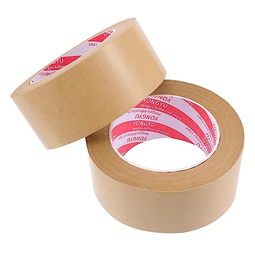 LALAFINA 2er Set Kraftpapier Klebeband Hochwertige Geschenkverpackungsbänder Für Partys 48mm x Lichtbraun Ideal Zum Versiegeln Von Kartons Und Verpackungen von LALAFINA