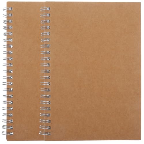 LALAFINA 2er Set Multifunktionale Notizblöcke Praktische Planer Notizblätter Für Schüler Und Büro Spiralbindung Kraftpapier Cover Ideal Für Notizen Und Organisation von LALAFINA