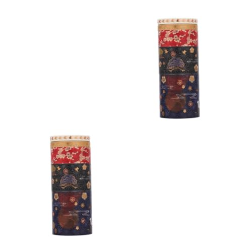 LALAFINA 2sets Klebeband The Washi Tape Bastelzeug Dekobänder Spender Scrapbooking Mit Abdeckband Aufkleber Für Geschenkverpackungen Geschenkverpackungsband Japanisches Papier 5pcs*2 von LALAFINA