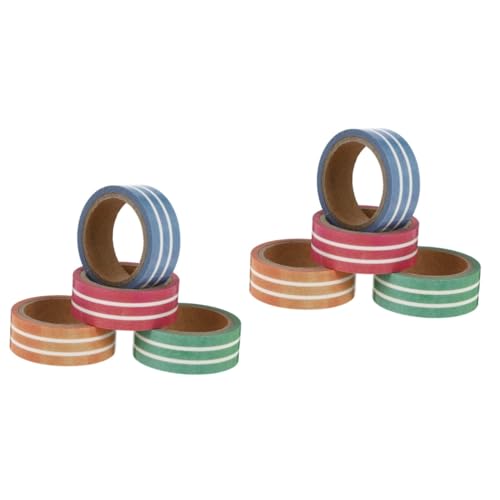 LALAFINA 2sets Washi-tape The Washi Tape Farbiges Klebeband Travel Decoration Tape Etiketten Abdeckband Masse Buchstaben Aufkleber Bastelband Planer Liefert Japanisches Papier 4rolls*2 von LALAFINA