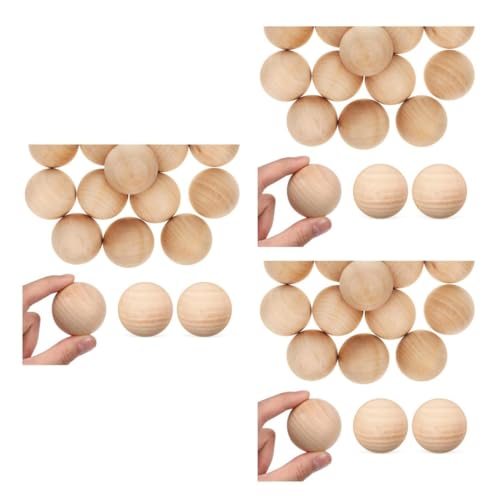 LALAFINA 3 Sätze 3 Sets Massivholzkugeln Raumkugeln Für Den Schrankbau Kleine Holzkugeln Zum Basteln Dekorative Holzkugeln Hartholz Bastelkugeln Runde Holzkugeln Für 15 Stück * 3 von LALAFINA