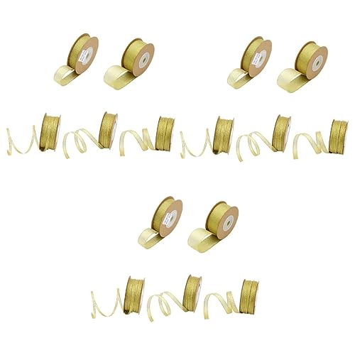 LALAFINA 3 Sätze Bandgeschenke Geschenkband Partydekoration Geschenkpaket Party Decoration Verpackungsband Für Grosgrain-bänder Geripptes Band Verpackungsbänder Aus Stoff Golden 5rolle*3 von LALAFINA