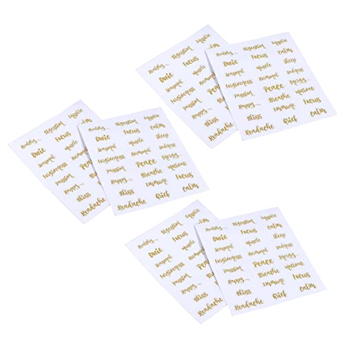 LALAFINA 3 Sätze Flaschenetikett Für Ätherische Öle Buchstaben Aufkleber Buchstaben Sticker Goldene Buchstabenaufkleber Buchstaben-tag-aufkleber Zarte Buchstabenaufkleber Papier 6 Blatt * 3 von LALAFINA