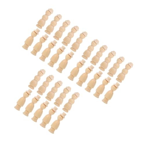 LALAFINA 3 Sätze Holzpuppen Selber Machen Mini-puppen Peg-puppen-familie Puppenauge Peg-puppe-kuchen-deckel Zubehör Für Peg-puppen Puppenhauszubehör Hölzern 10 Stück * 3 von LALAFINA