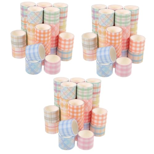 LALAFINA 3 Sätze Kariertes Washi Tape Punkt Ästhetisch Basteln Für Bastelmaterial Für Scrapbooking Washi Tape Selbstklebende Diy-klebebänder Japanisches Papier 30 Rollen*3 von LALAFINA