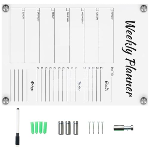 LALAFINA 3 Sätze Nachrichten schreibbrett schreibtafel schreib tablet wand polsterung tabel Weiß löschbare Notizblöcke nützliche handschriftliche Nachrichtentafeln Acryl von LALAFINA