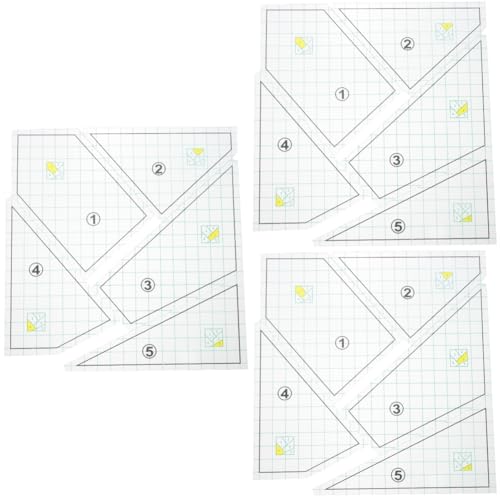 LALAFINA 3 Sätze Patchwork-lineal Quilt-vorlagen Quiltschablone Lineal Klares Lineal Lineale Lineal Zum Quilten Quiltlineal Quilt-lineal Quilter Lineal Nähnadeln Nähgarn Plastik 5 Stück * 3 von LALAFINA