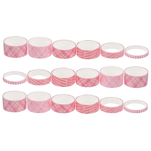 LALAFINA 3 Sätze Satz Kariertes Washi Tape Maskierung Band Für Journaling Led Papier Klebeband Pastell Aufhänger Spender Kabel Markierungen Im Freien Lichter Rosa Japanisches Papier von LALAFINA