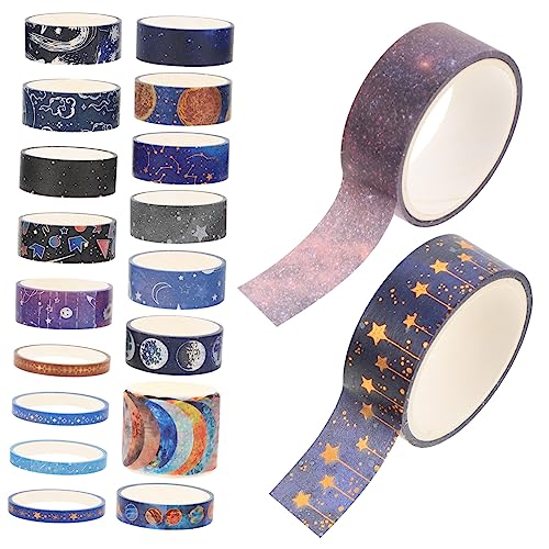 LALAFINA 3 Sätze Sternenhimmel Washi Tape Punkt Aufkleber Scrapbook Scheckheft Sticker Kartendekorband Stickbild Geschenkbänder Dekorative Washi-klebebänder Japanisches Papier 19 Rollen * 3 von LALAFINA