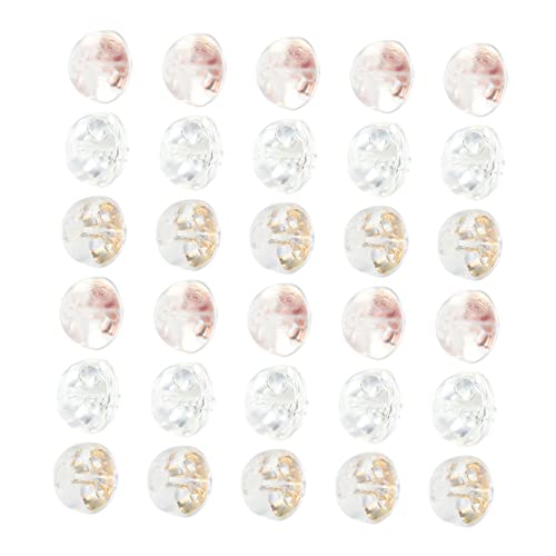 LALAFINA 3 Sätze Transparente Silikon Ohrstöpsel Pin Display Ohrring Rückwand Ohr Pinning Aufkleber Ohrring Verschlüsse Sicherheits Verschlüsse Ohrring Stützverschlüsse 30 Stück * 3 von LALAFINA