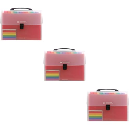 LALAFINA 3 Stk Mappe mit Schnappverschluss Regenbogen-Dateiordner mehrschichtiger Ordner Papierpakete Schüler Zubehör Ordnertasche Colorful von LALAFINA